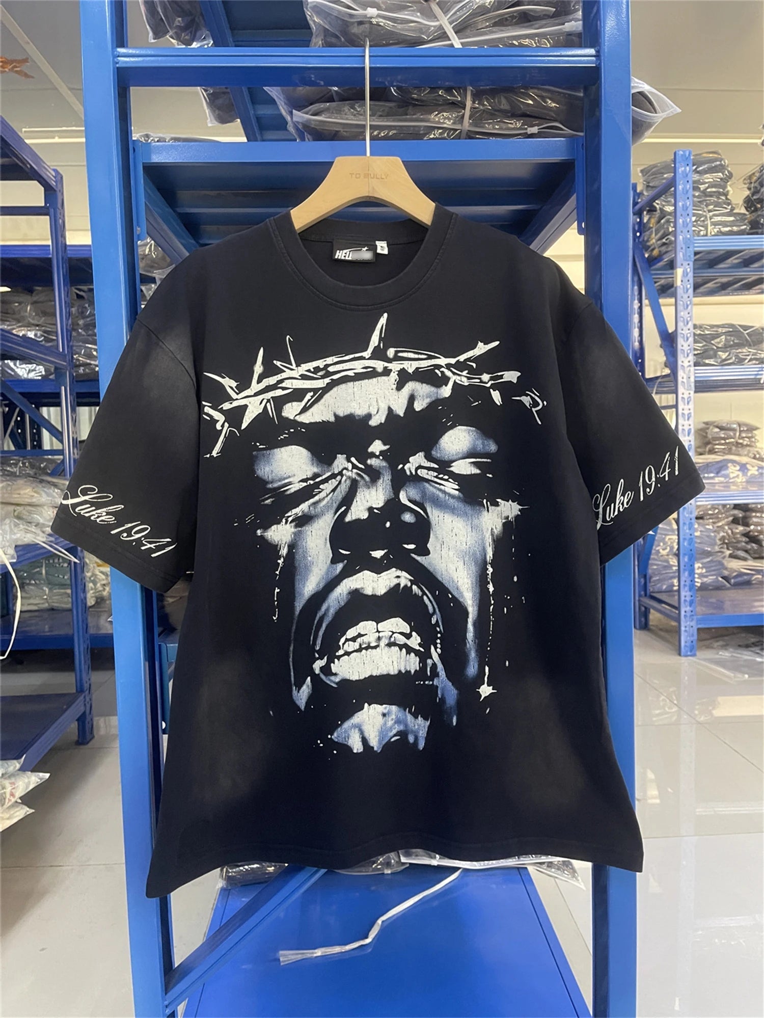 New Arrival HELLST - Brand Fashion High - Street Vintage Retro Cotton Streetwear Jesus Print Tops T-Shirt - Flawda Baby Enterprises