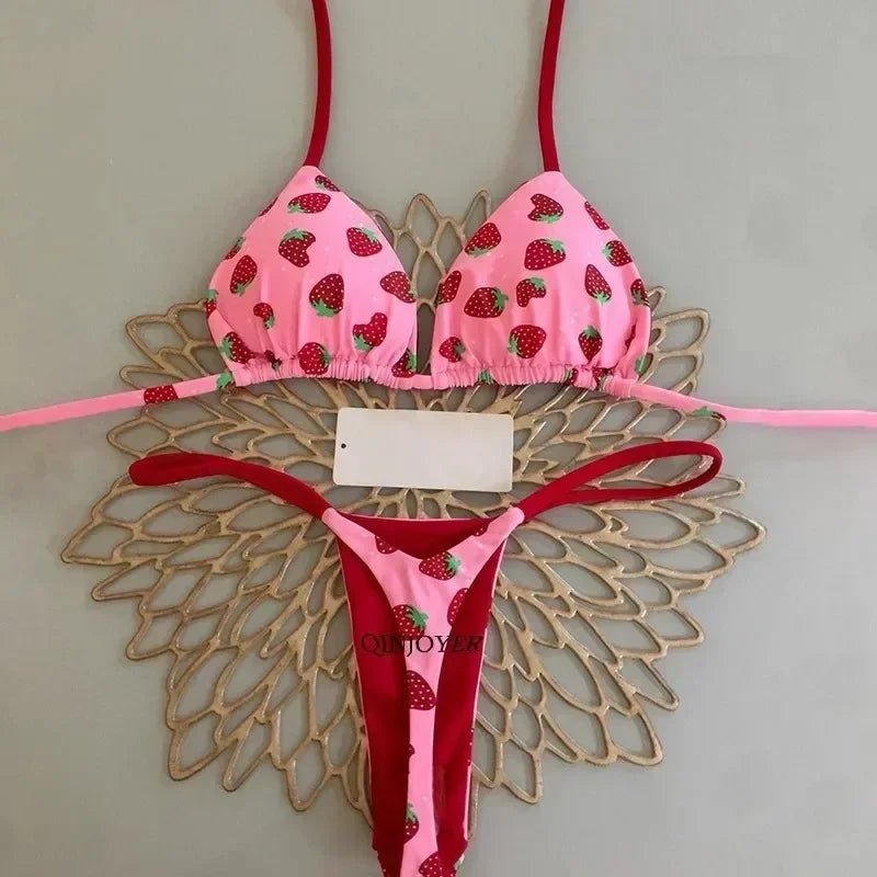 QINJOYER High Waist Bikini Set Women Swimwear Two Pieces Swimsuit Sexy Thong Bathing Suits for Women Girls Biquini Beach Wear - Flawda Baby Enterprises