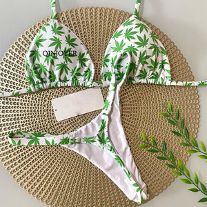 QINJOYER High Waist Bikini Set Women Swimwear Two Pieces Swimsuit Sexy Thong Bathing Suits for Women Girls Biquini Beach Wear - Flawda Baby Enterprises