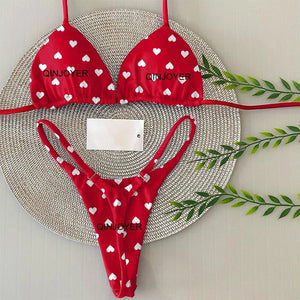 QINJOYER High Waist Bikini Set Women Swimwear Two Pieces Swimsuit Sexy Thong Bathing Suits for Women Girls Biquini Beach Wear - Flawda Baby Enterprises
