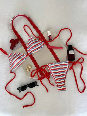 Women's Sexy Push - Up Two - Piece Swimsuit 2025 Bathing Suit Micro Beachwear Stripe Bikini Set Swimwear Trendy Mciro - Flawda Baby Enterprises