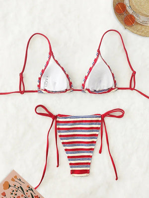 Women's Sexy Push - Up Two - Piece Swimsuit 2025 Bathing Suit Micro Beachwear Stripe Bikini Set Swimwear Trendy Mciro - Flawda Baby Enterprises